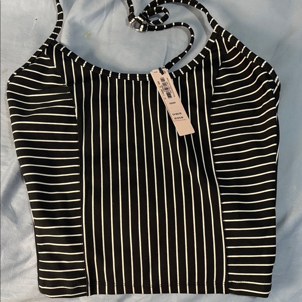 Victoria's Secret Black and White Striped Camisole